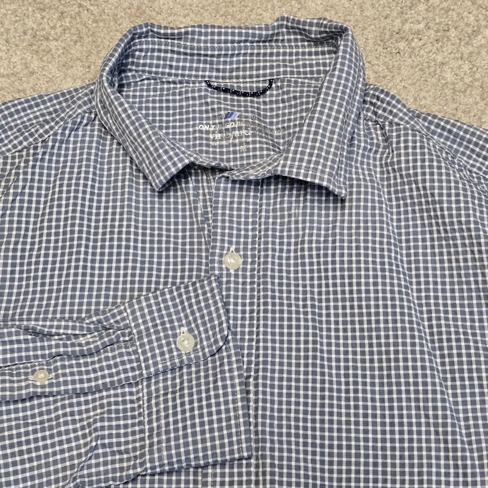 Vineyard Vines Blue OTG Performance Gingham Check Button Down Shirt Men's Sz M